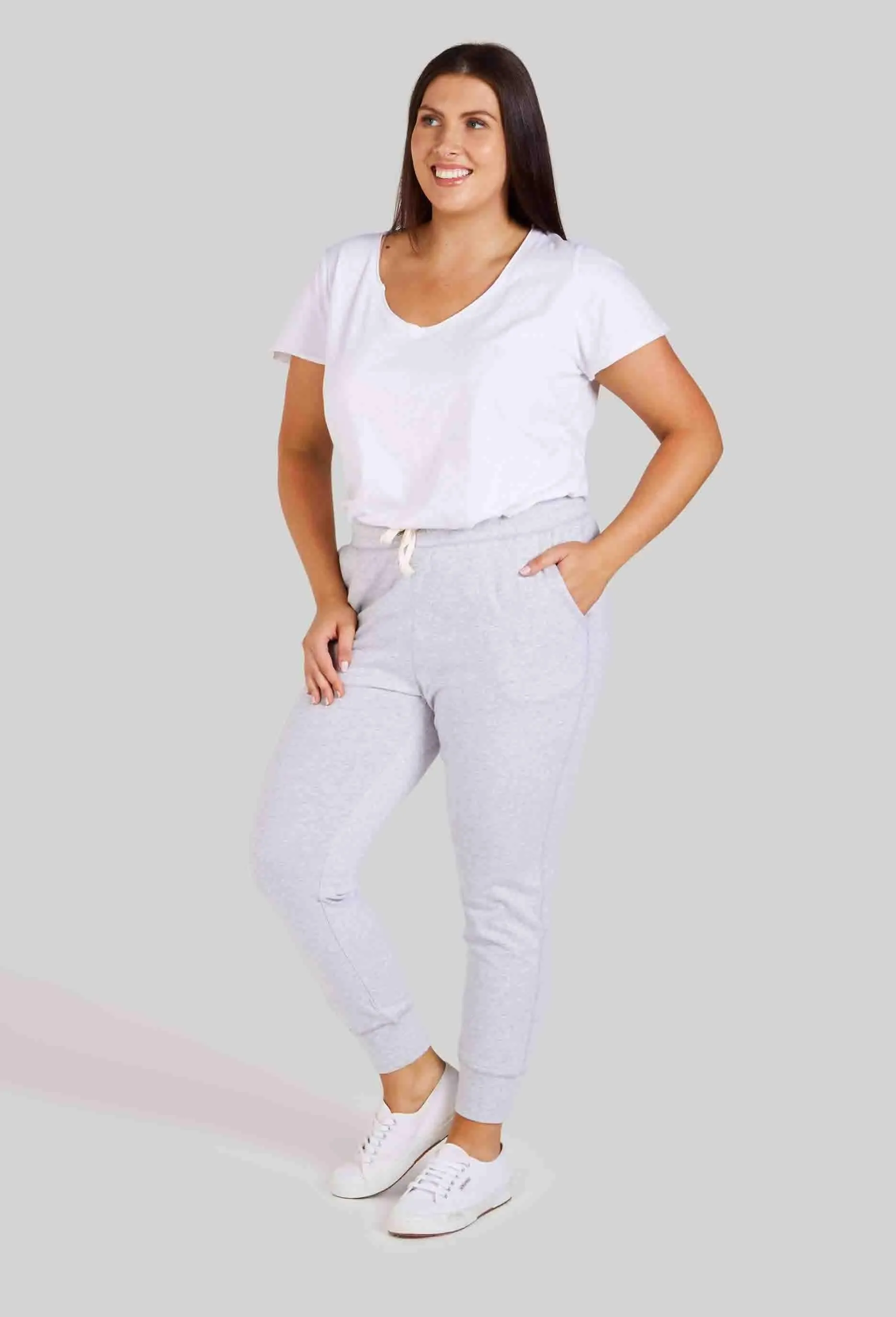 3/4 Brunch Pants - Grey Marle