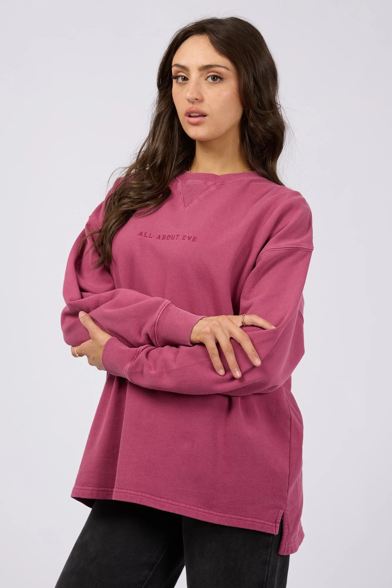 All About Eve AAE Washed Relaxed Crew Blush