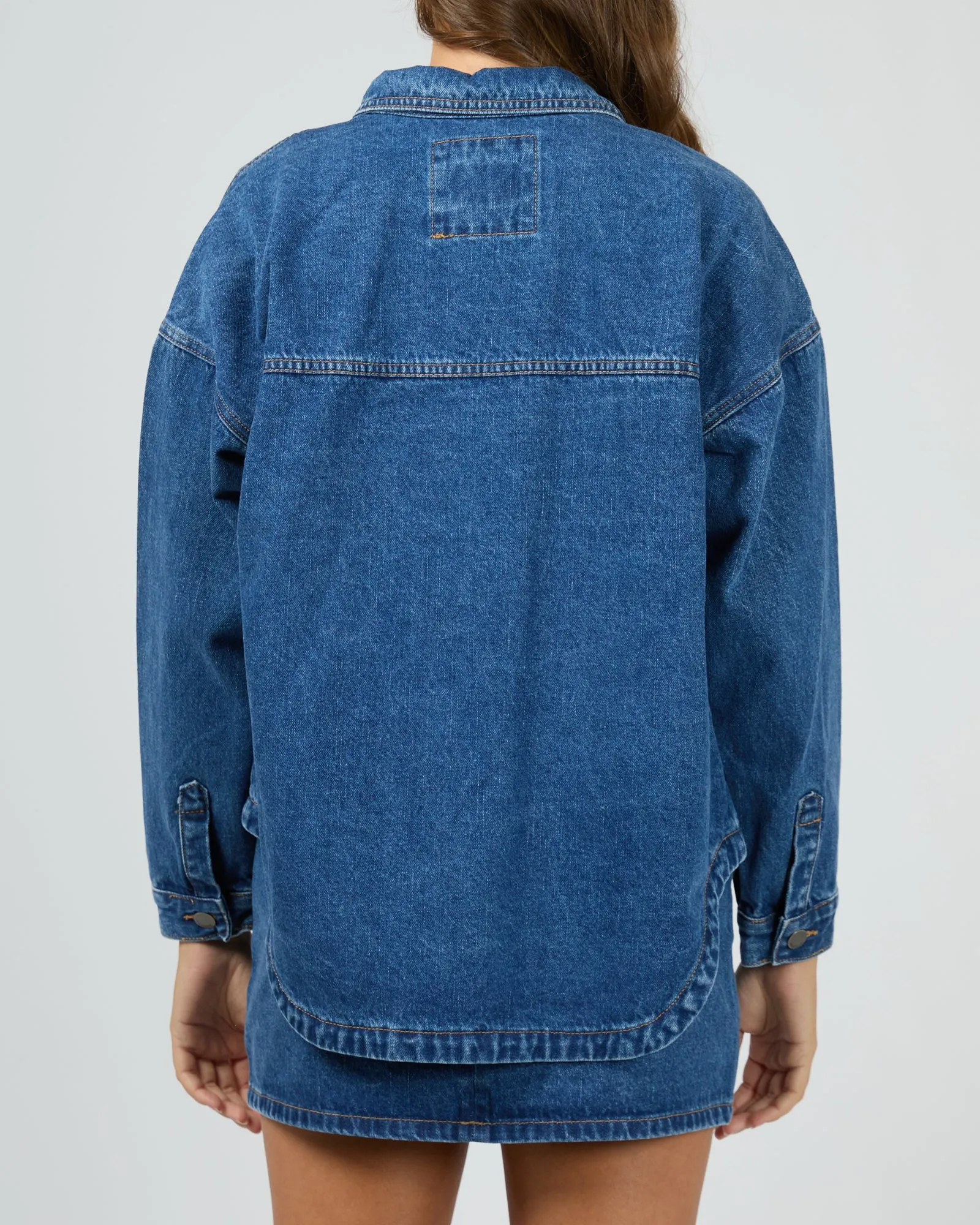 All About Eve Dale Shacket Heritage Blue