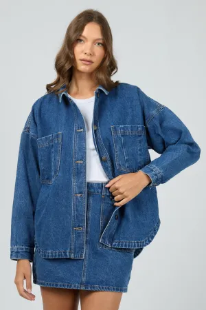 All About Eve Dale Shacket Heritage Blue
