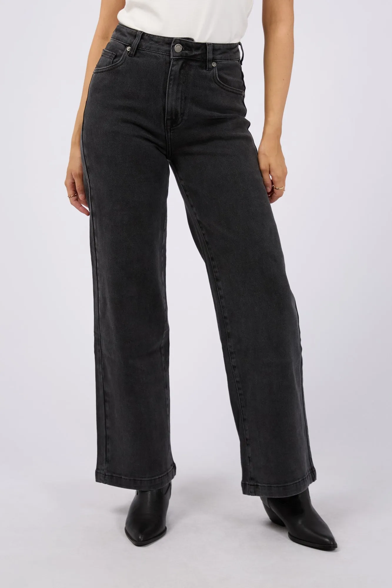 All About Eve Jacqui Wide Leg Washed Black