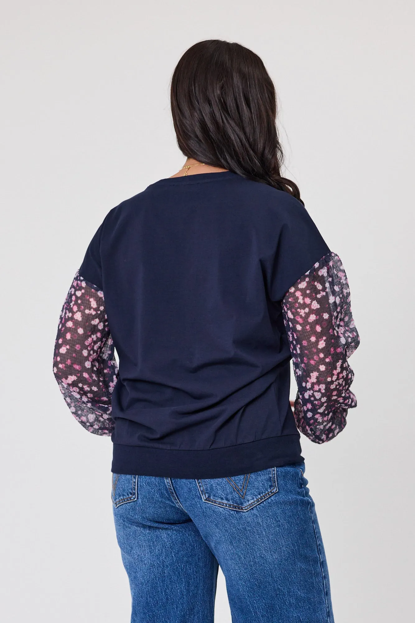 Alpine by Shine On Lourdes Chiffon Sleeve Top Ink