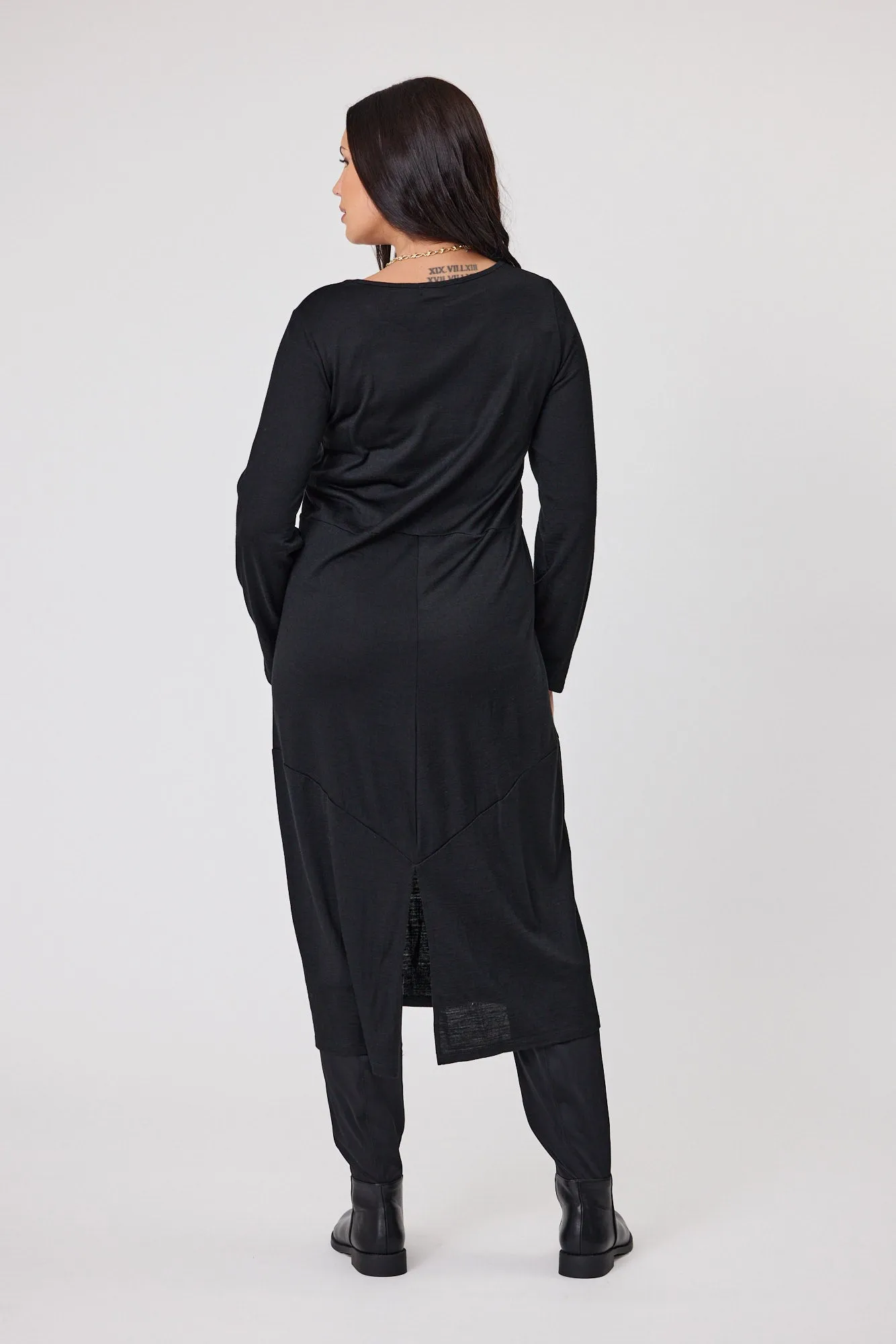 Alpine by Shine On Riviera Merino Cocoon Dress Black