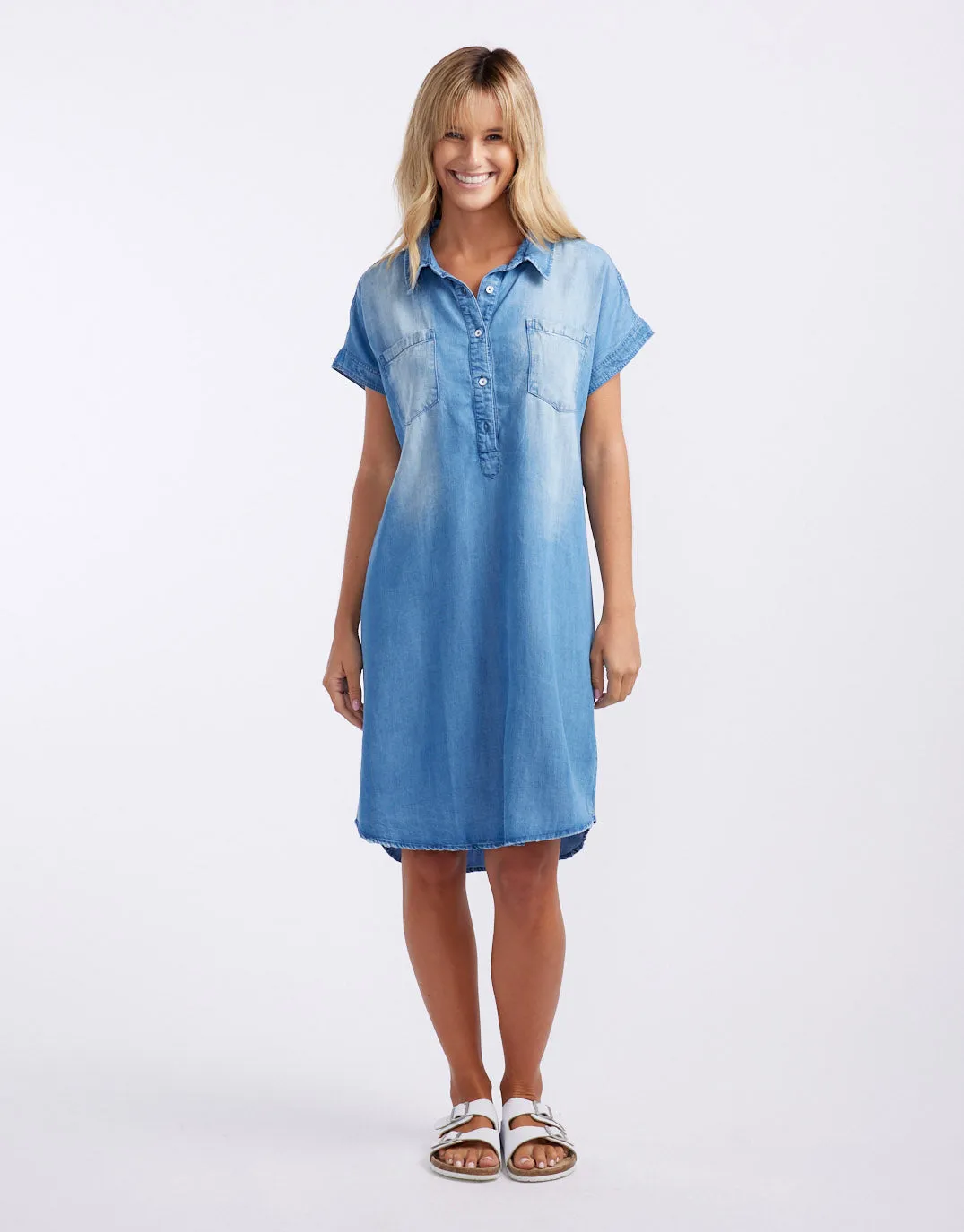 Amber Vintage Denim Dress - Denim Chambray