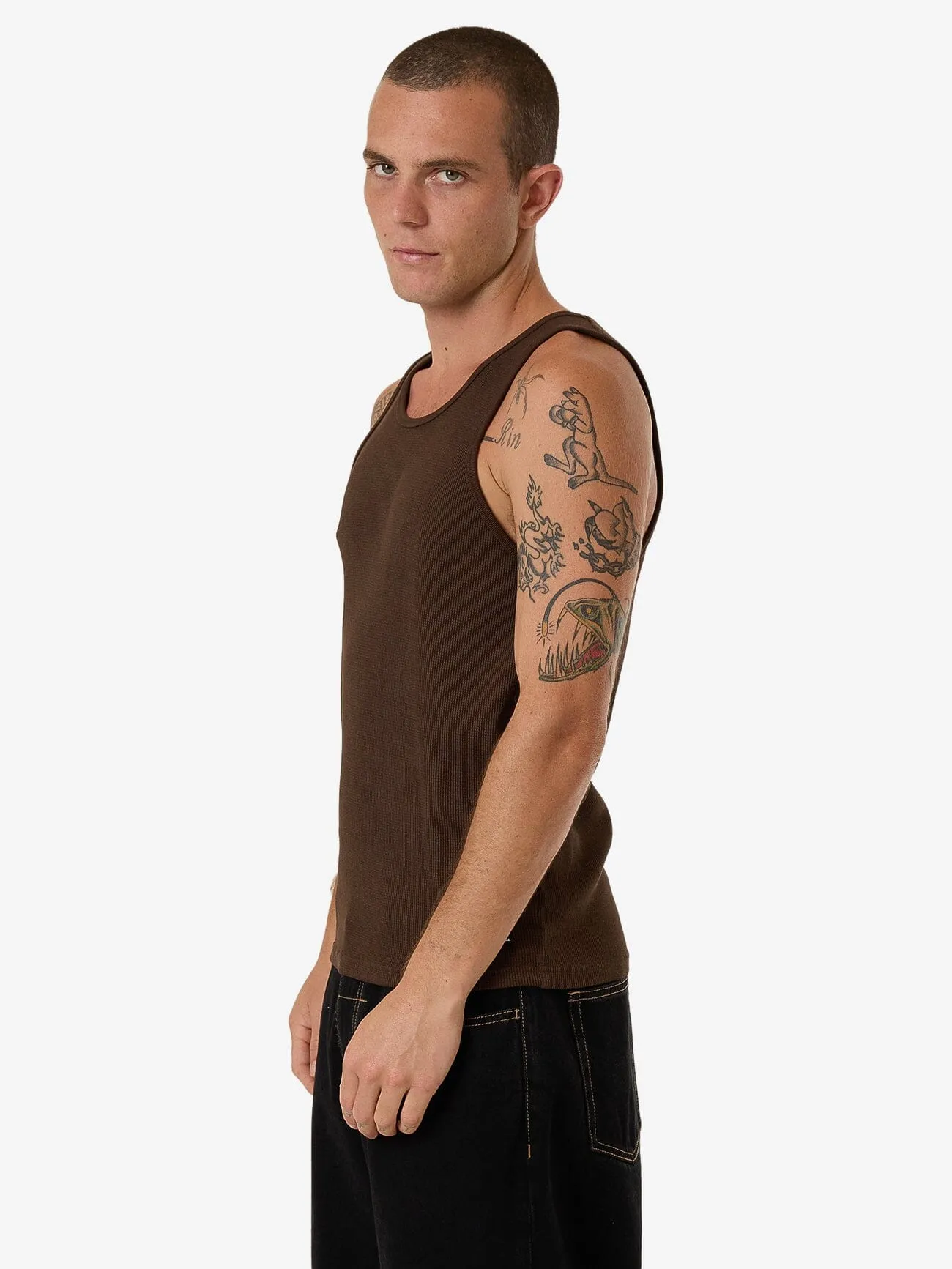 Arts & Industrial Waffle Tank - Postal Brown