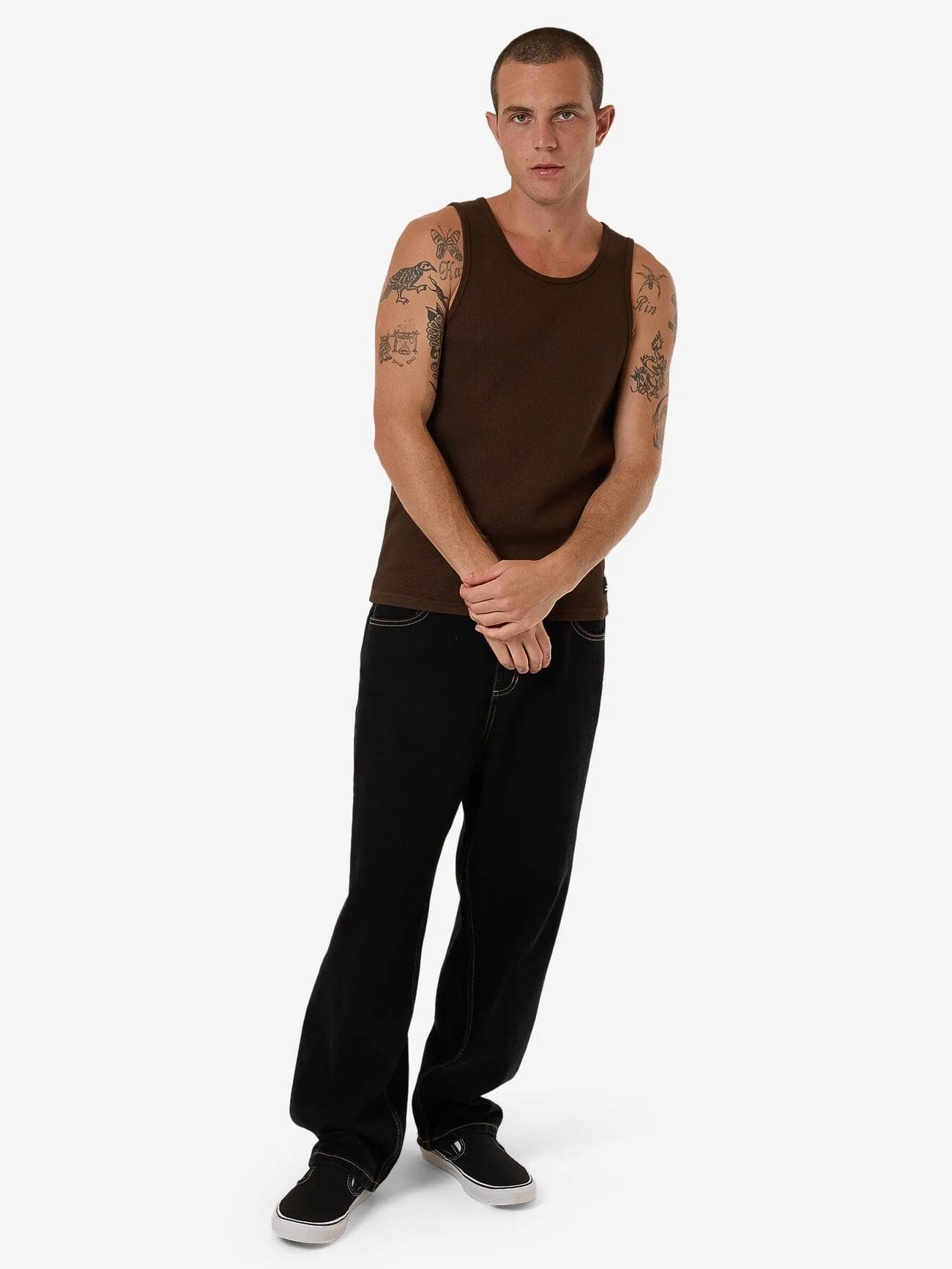 Arts & Industrial Waffle Tank - Postal Brown