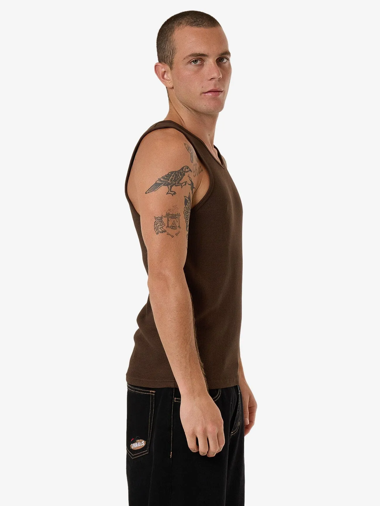 Arts & Industrial Waffle Tank - Postal Brown