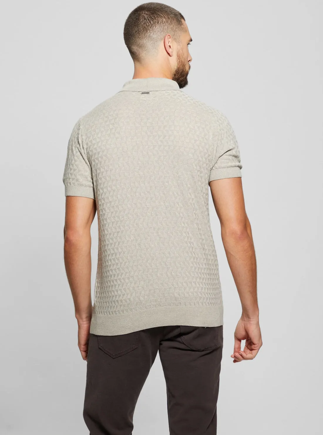 Beige Checkered Kyle Polo T-Shirt