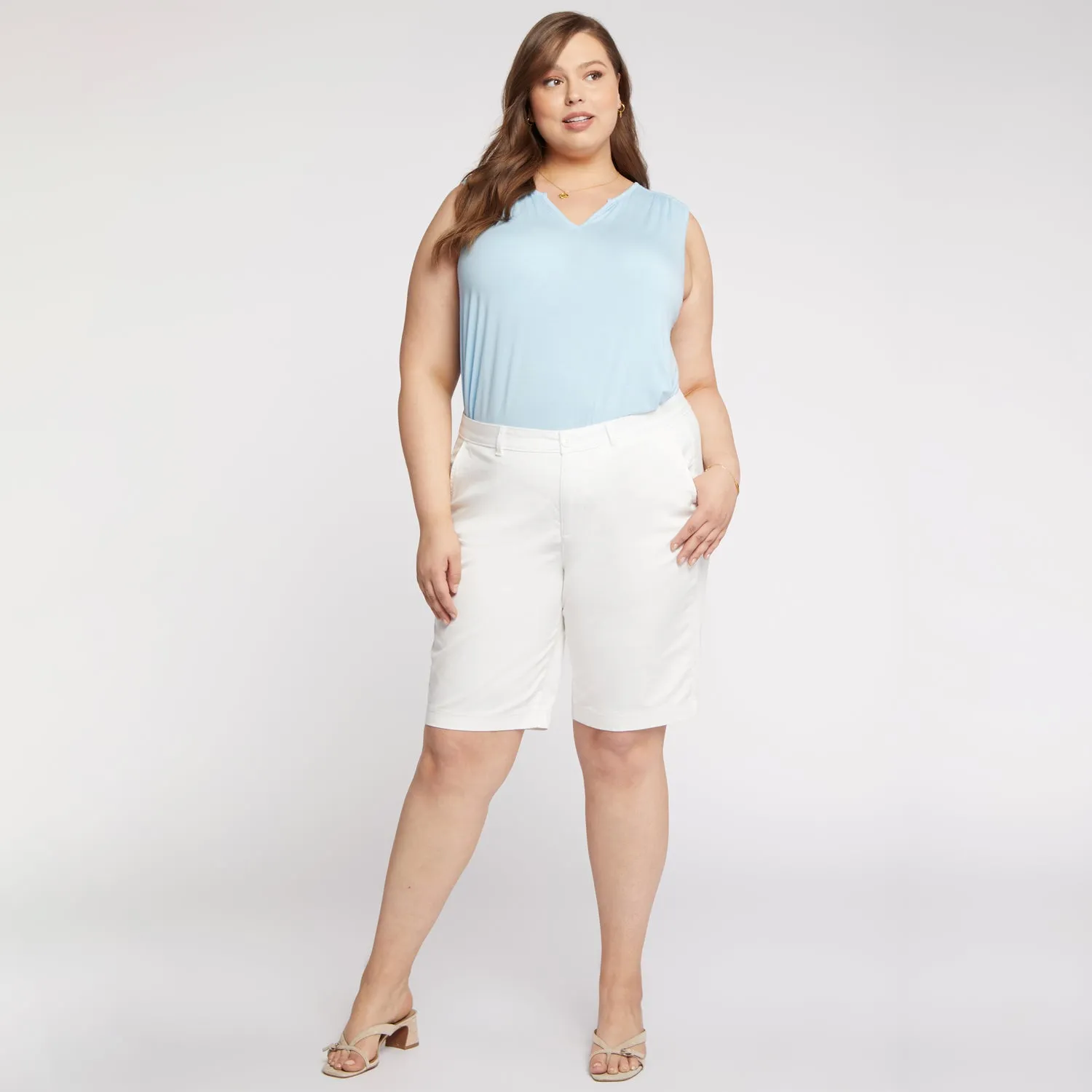 Bermuda Shorts In Plus Size - Optic White