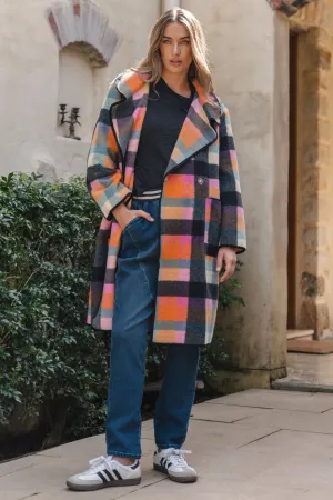 Betty Basics Ellie Coat Rainbow Check