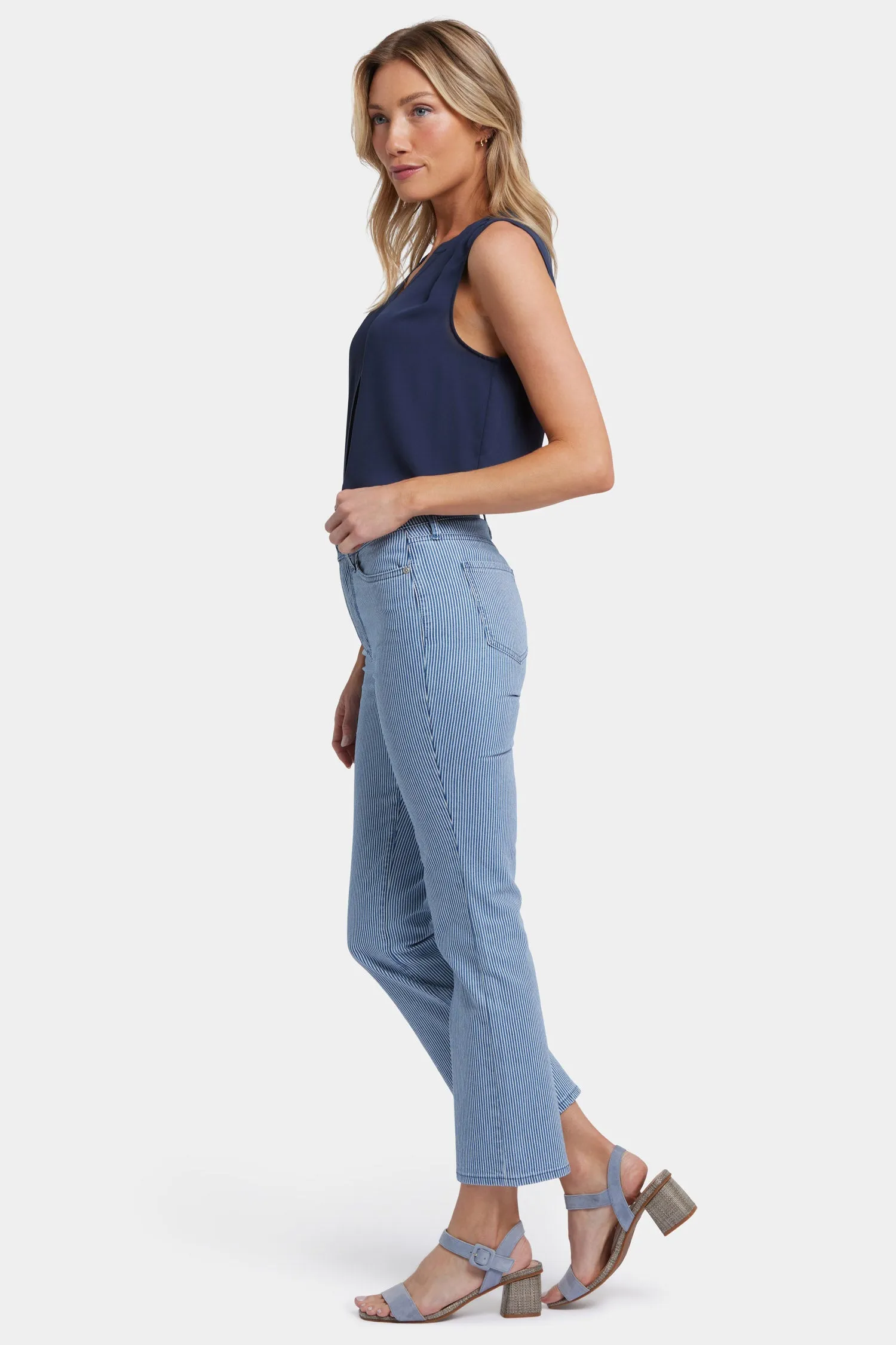 Billie Mini Bootcut Ankle Jeans - Villa Vista Stripe