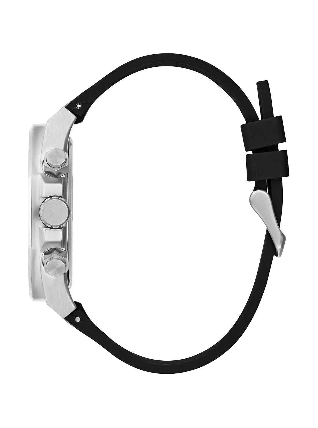 Black Silver Empire Silicone Watch