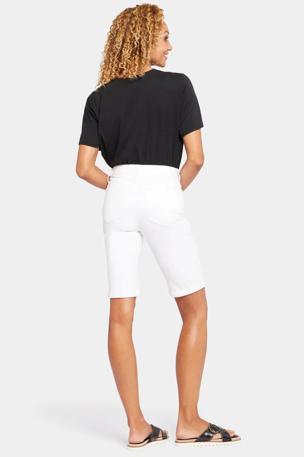 Briella 10 Inch Denim Shorts In Petite - Optic White