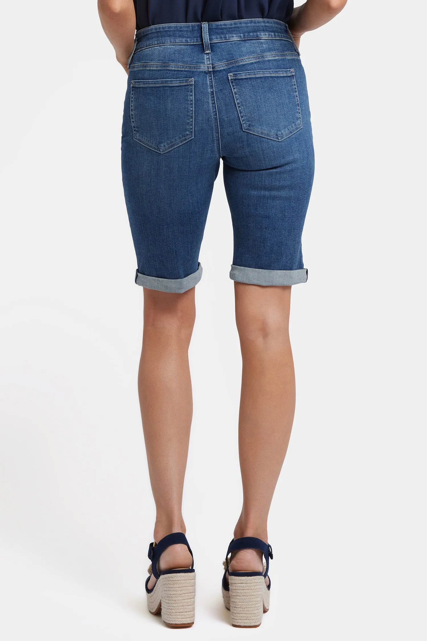 Briella 10 Inch Denim Shorts In Petite - Valencia Surf