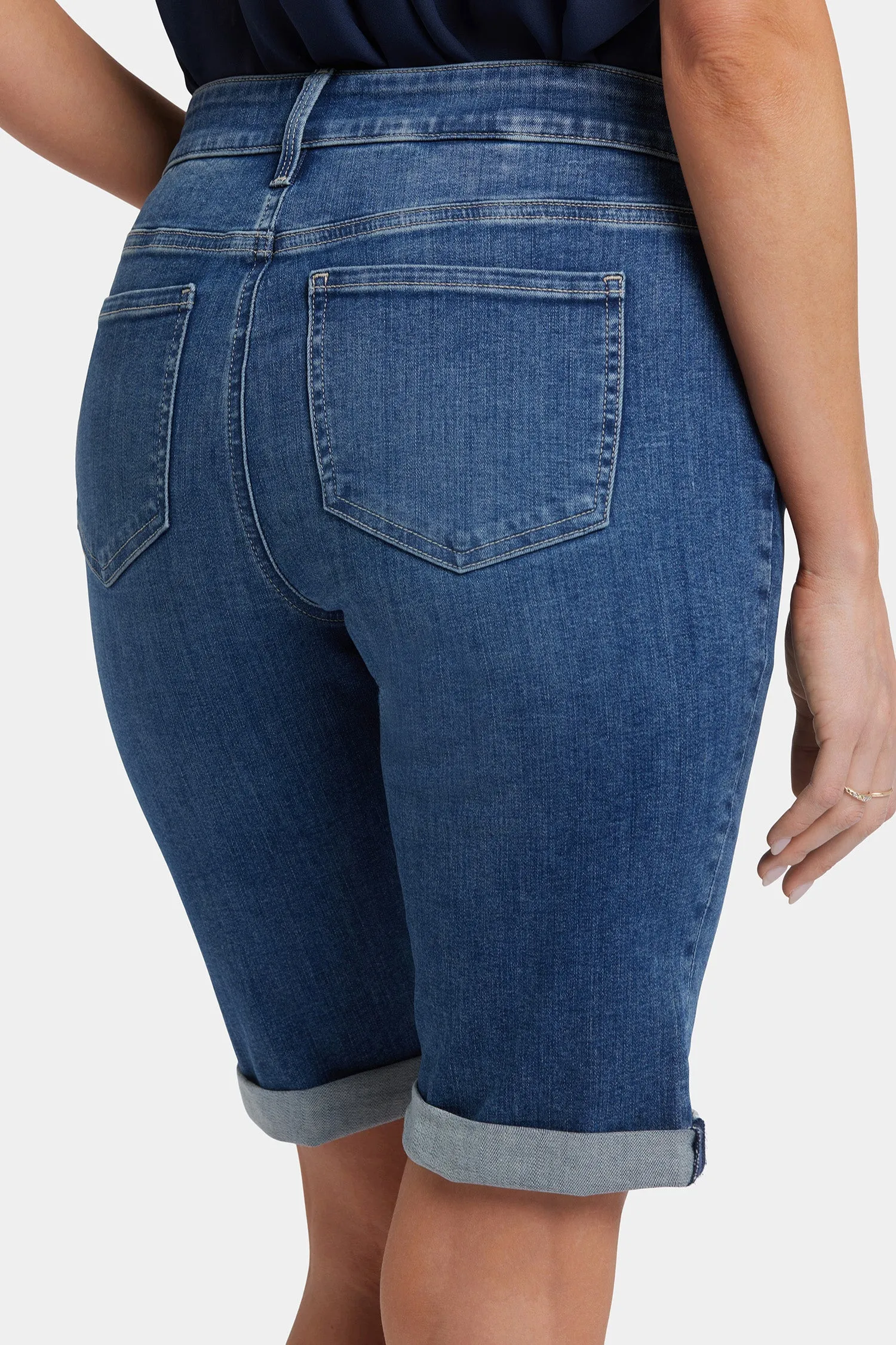 Briella 10 Inch Denim Shorts In Petite - Valencia Surf