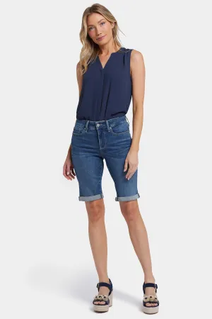 Briella 10 Inch Denim Shorts In Petite - Valencia Surf