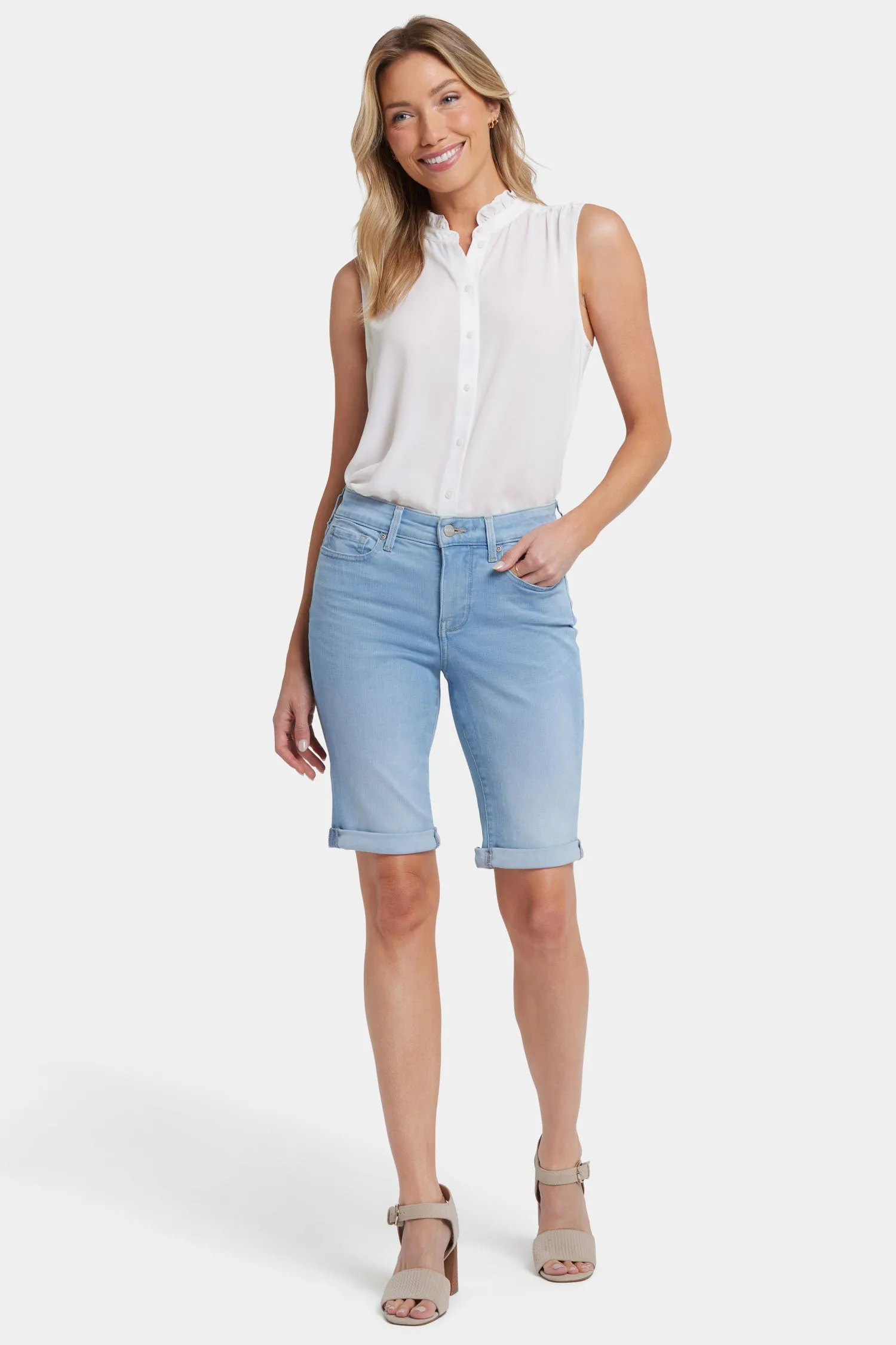 Briella 11 Inch Denim Shorts - Canary Beach