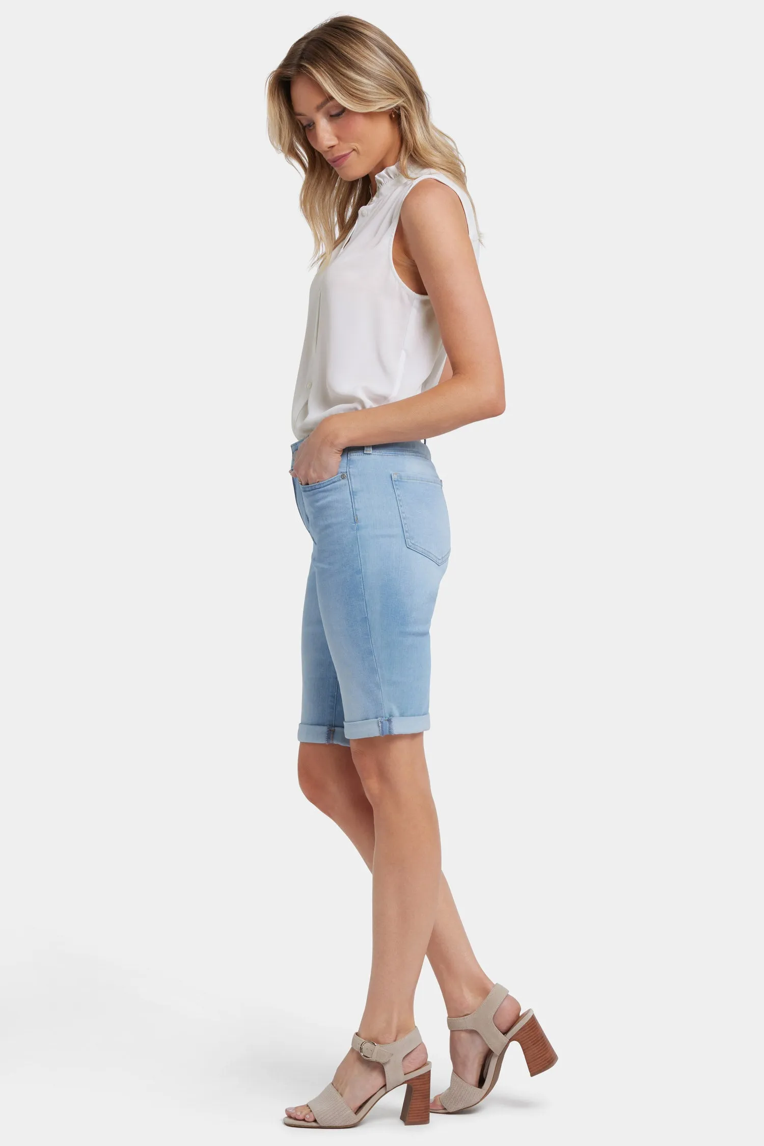 Briella 11 Inch Denim Shorts - Canary Beach