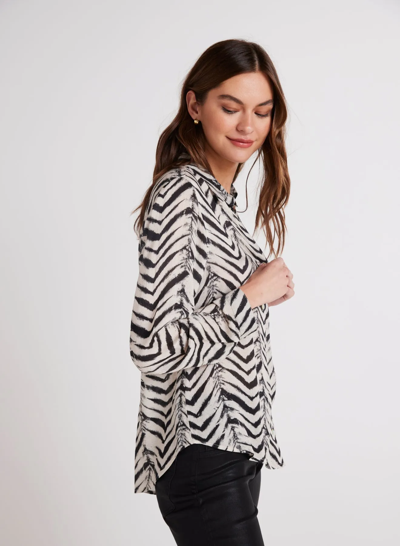 Button Down Shirt - Batik Chevron Print