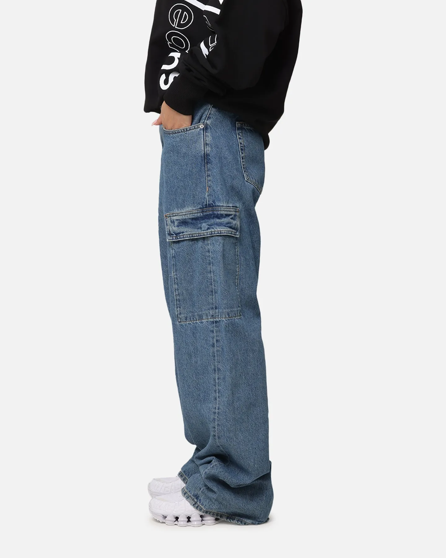 Calvin Klein 90's Loose Cargo Jeans Stone Mid Blue