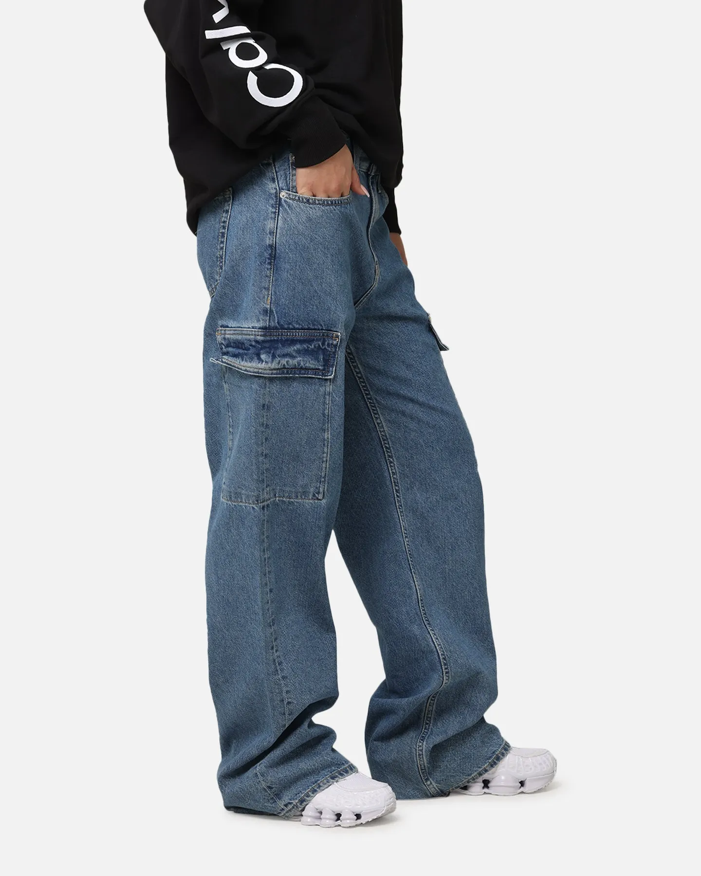 Calvin Klein 90's Loose Cargo Jeans Stone Mid Blue