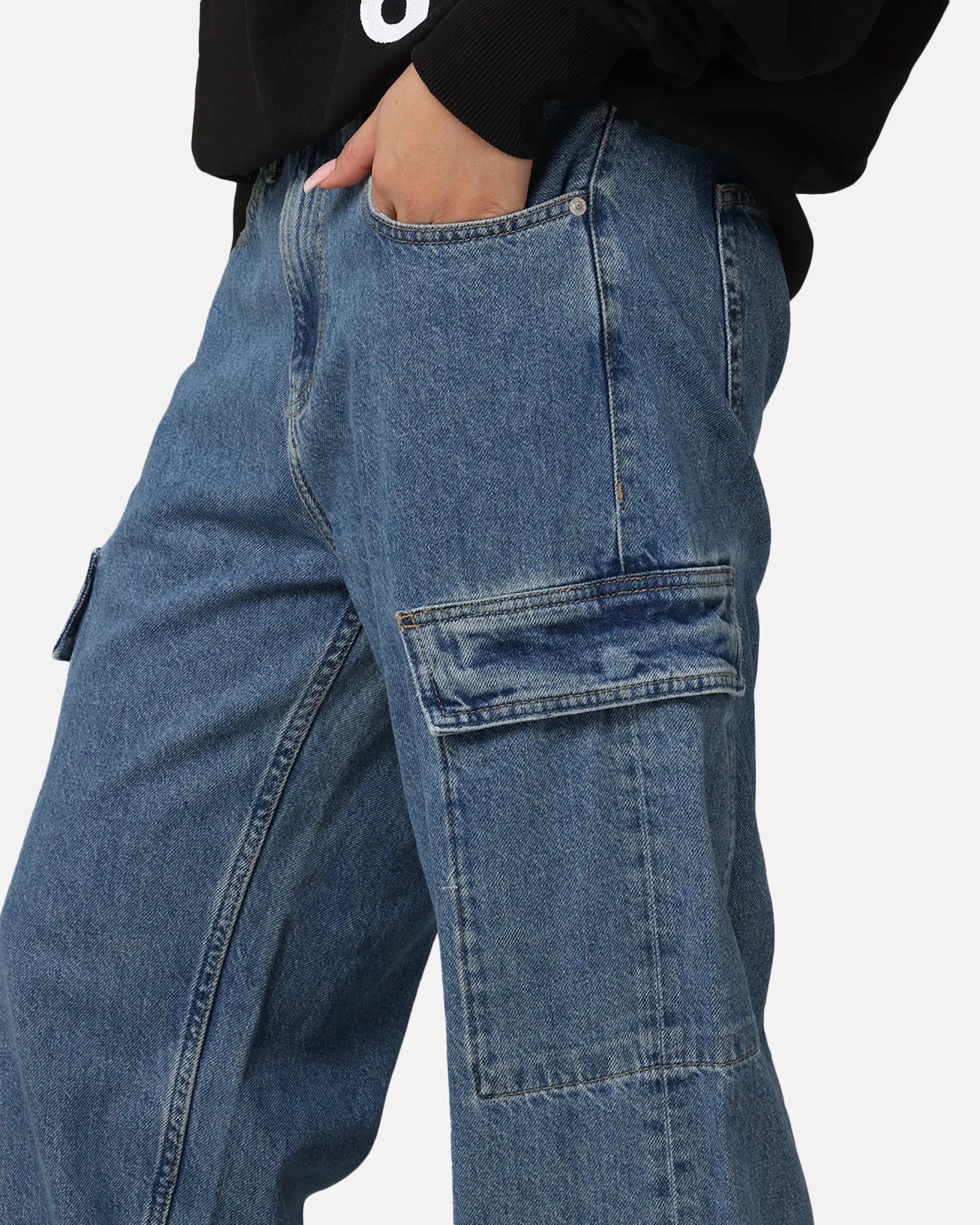 Calvin Klein 90's Loose Cargo Jeans Stone Mid Blue