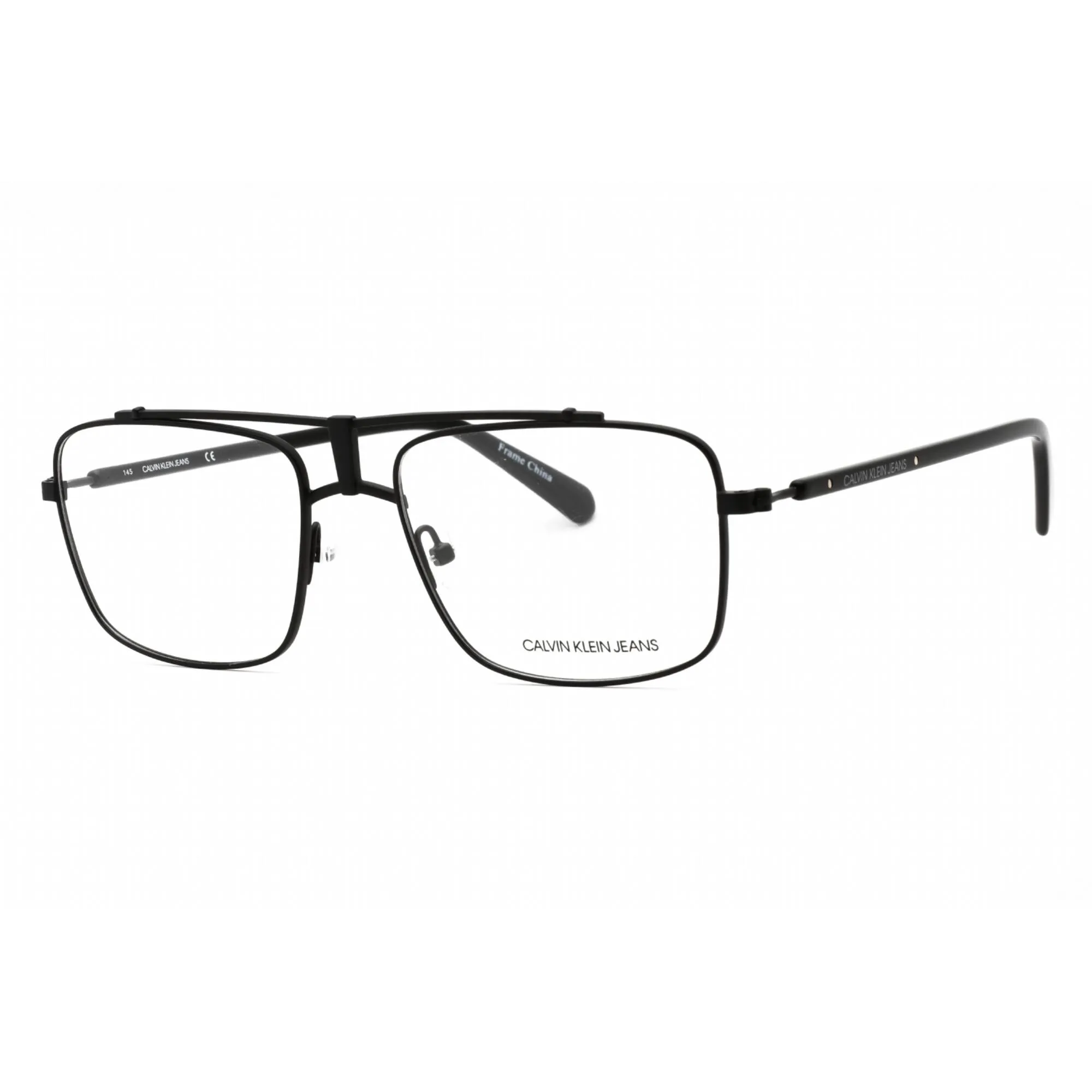 Calvin Klein Jeans Men's Eyeglasses - Matte Black Pilot Metal Frame | CKJ19311 001