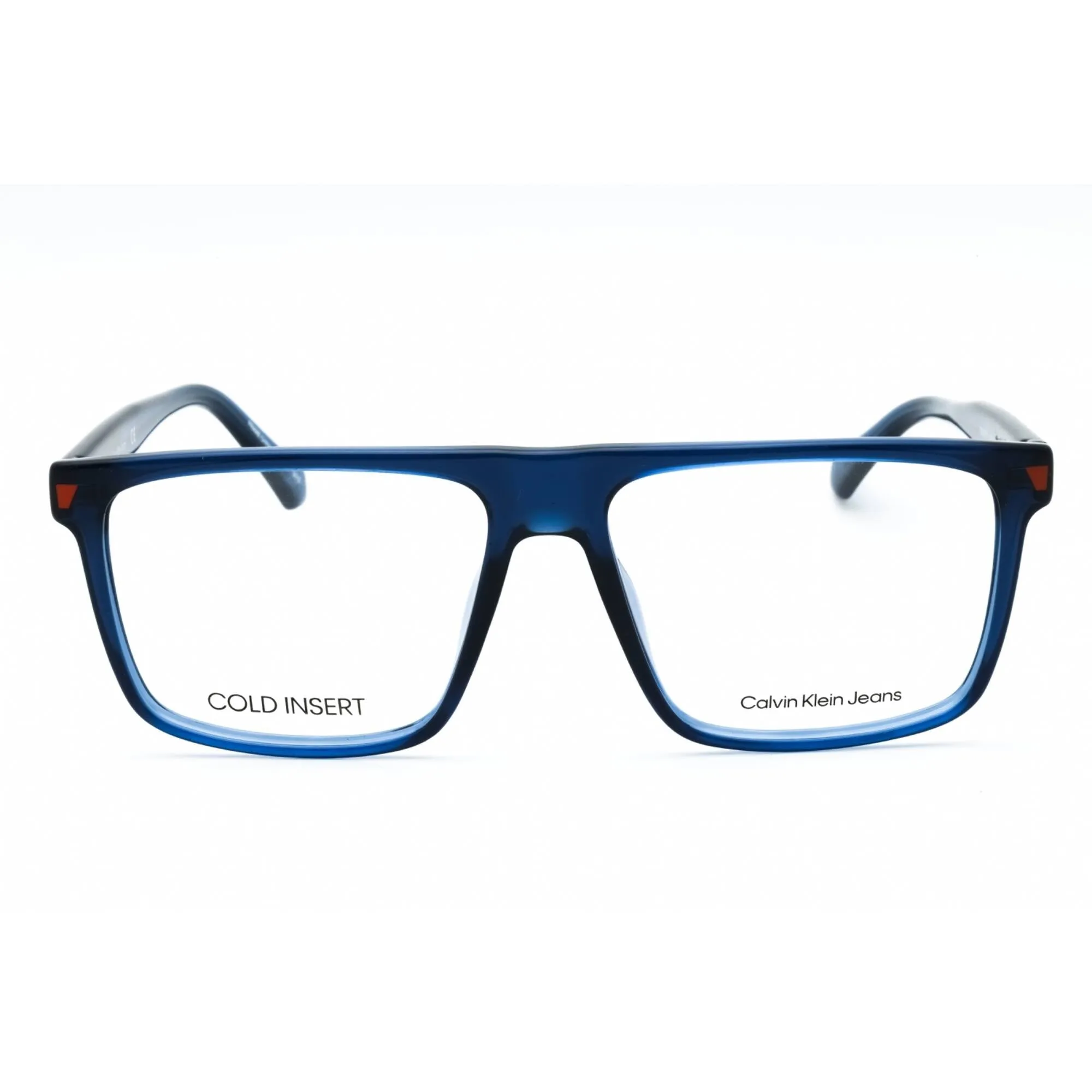 Calvin Klein Jeans Men's Eyeglasses - Navy Full Rim Browline Frame | CKJ21611 405