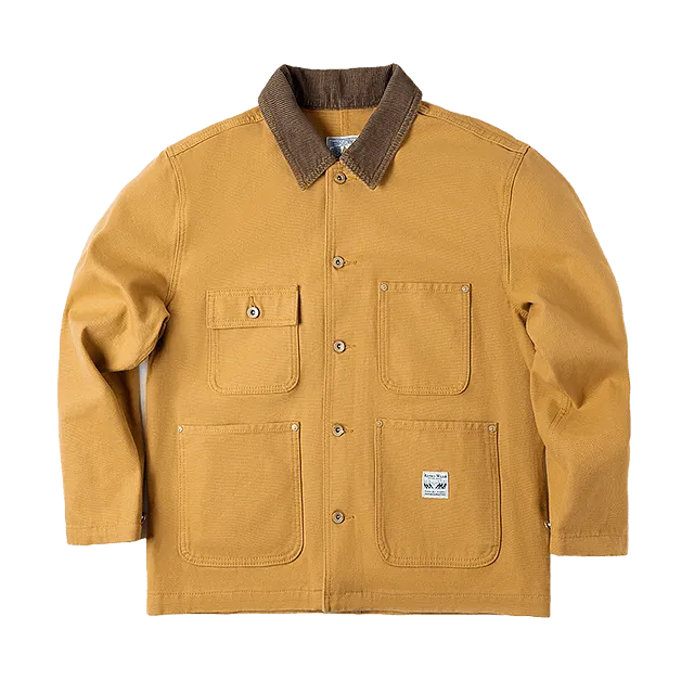 Canvas Jacket Multi Pocket Khaki Lapel Thin Coat