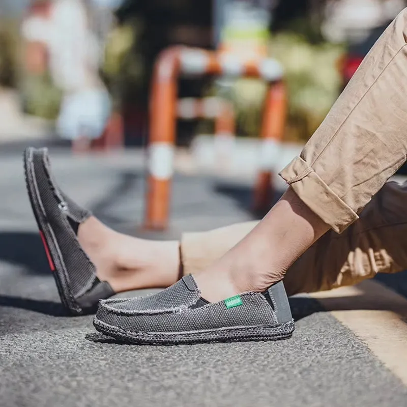 Canvas Loafers Breathable Men Flat Lazy Shoes