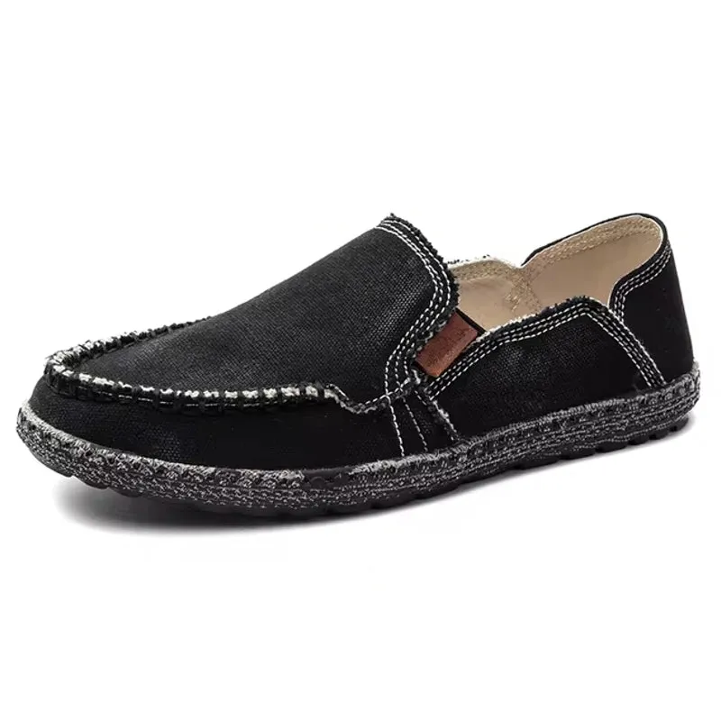 Canvas Loafers Breathable Men Flat Lazy Shoes