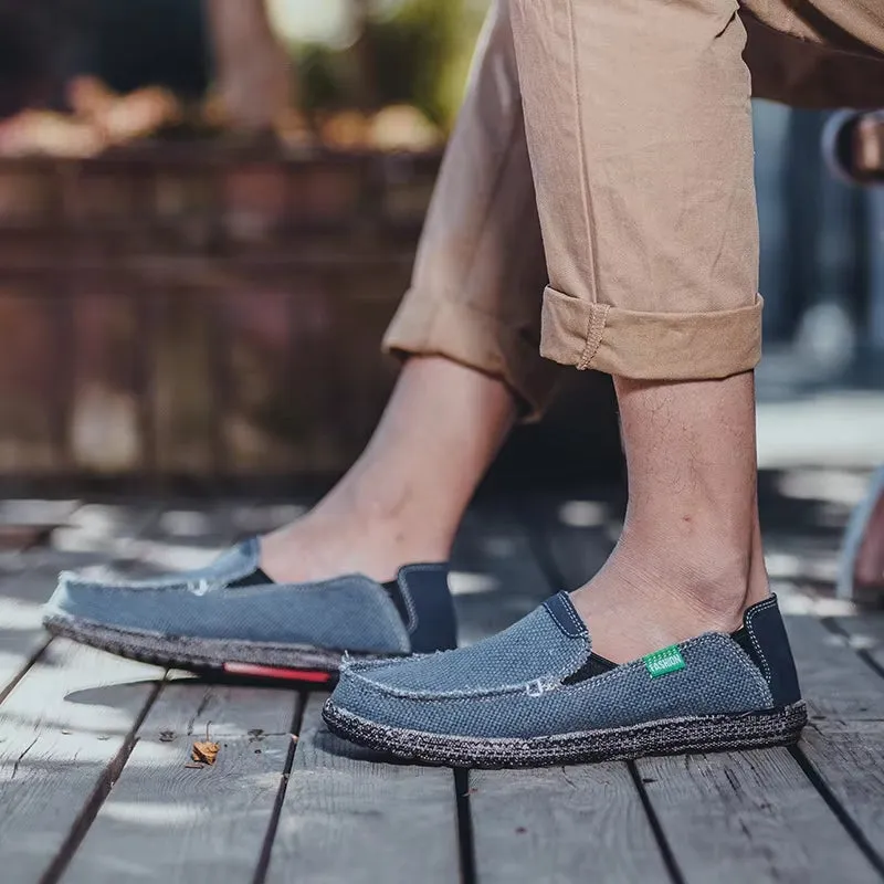 Canvas Loafers Breathable Men Flat Lazy Shoes