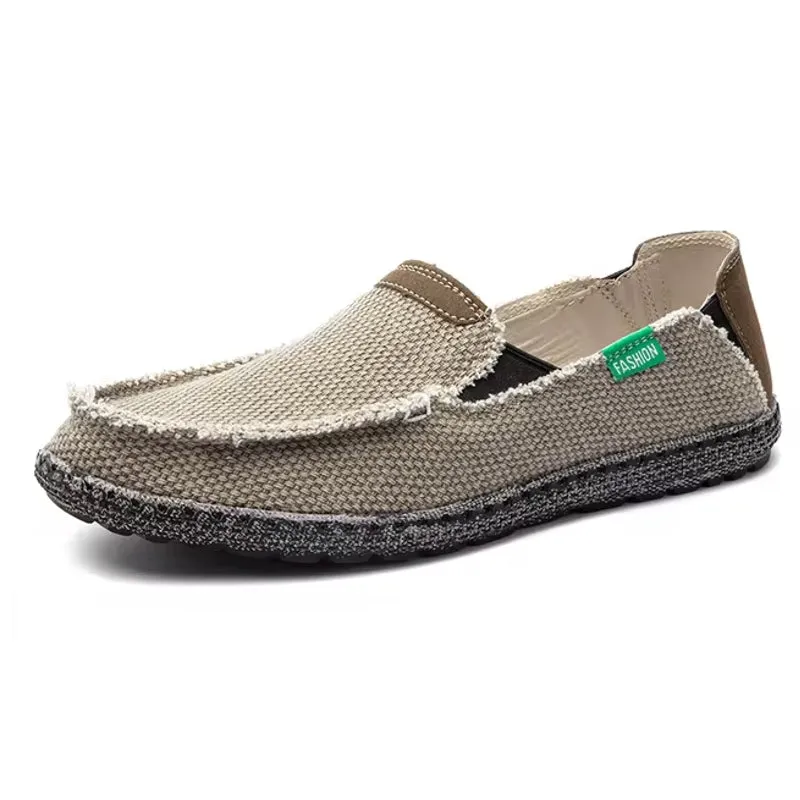 Canvas Loafers Breathable Men Flat Lazy Shoes