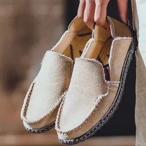 Canvas Loafers Breathable Men Flat Lazy Shoes