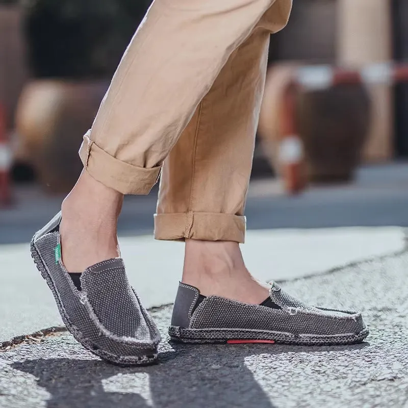Canvas Loafers Breathable Men Flat Lazy Shoes