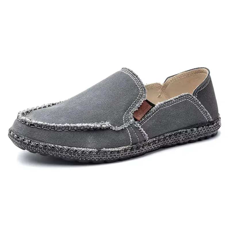 Canvas Loafers Breathable Men Flat Lazy Shoes