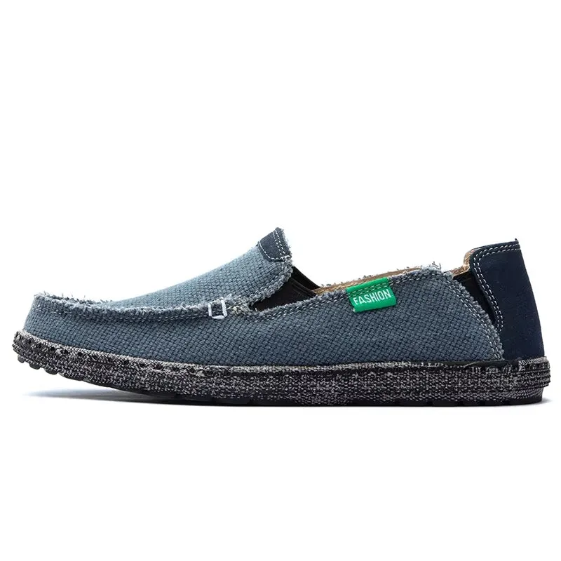 Canvas Loafers Breathable Men Flat Lazy Shoes