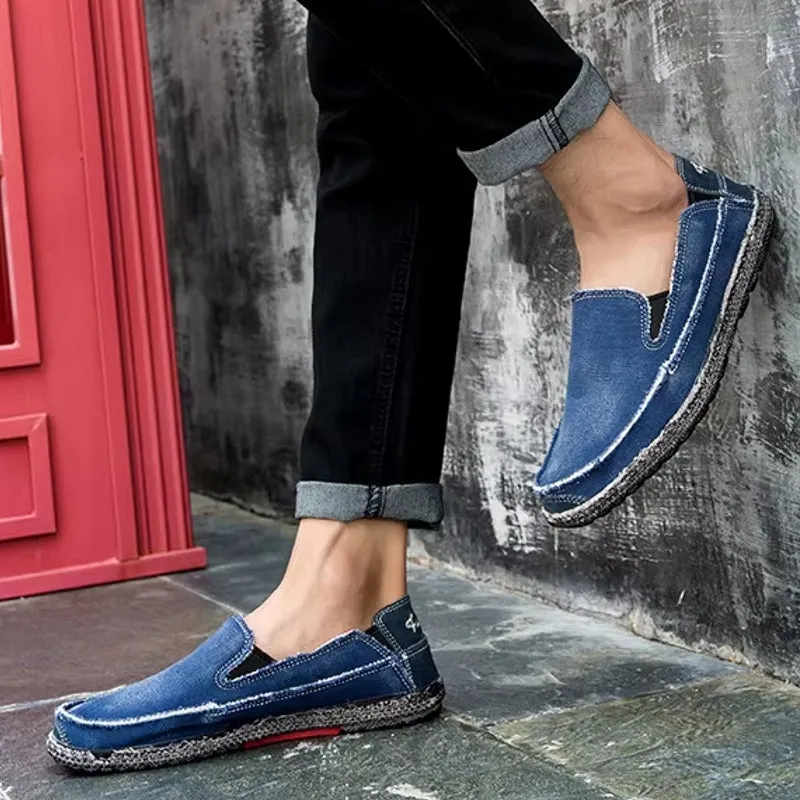 Canvas Loafers Breathable Men Flat Lazy Shoes