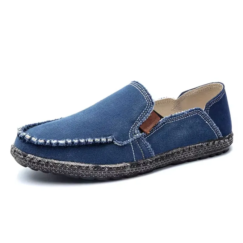 Canvas Loafers Breathable Men Flat Lazy Shoes