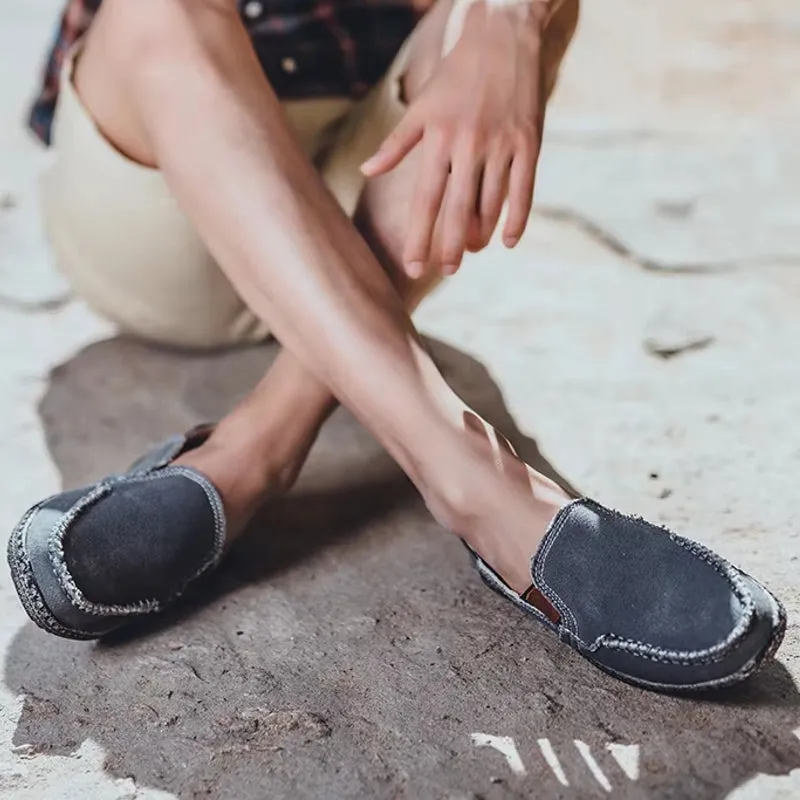 Canvas Loafers Breathable Men Flat Lazy Shoes