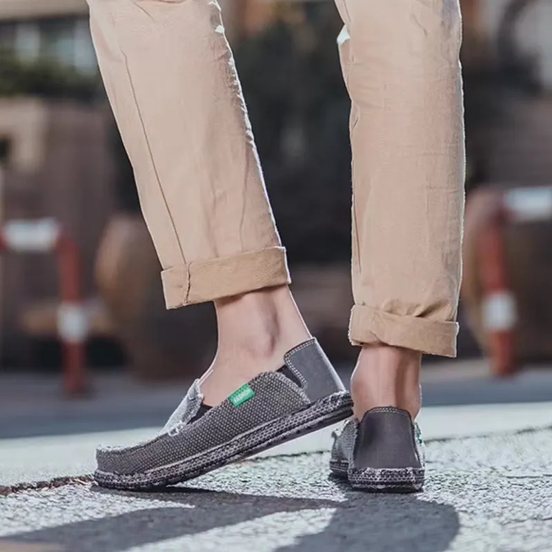 Canvas Loafers Breathable Men Flat Lazy Shoes
