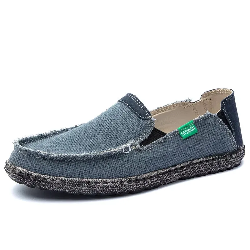 Canvas Loafers Breathable Men Flat Lazy Shoes