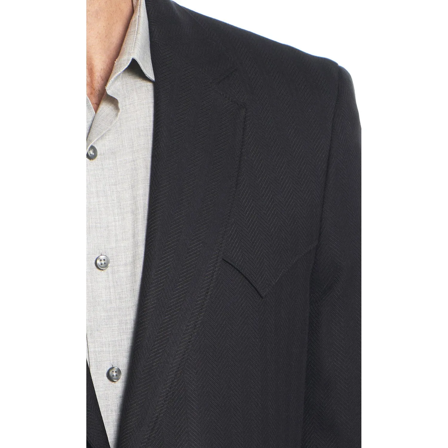 Circle S Mens Carson City Black Poly/Rayon Two-Button Sport Coat 48L