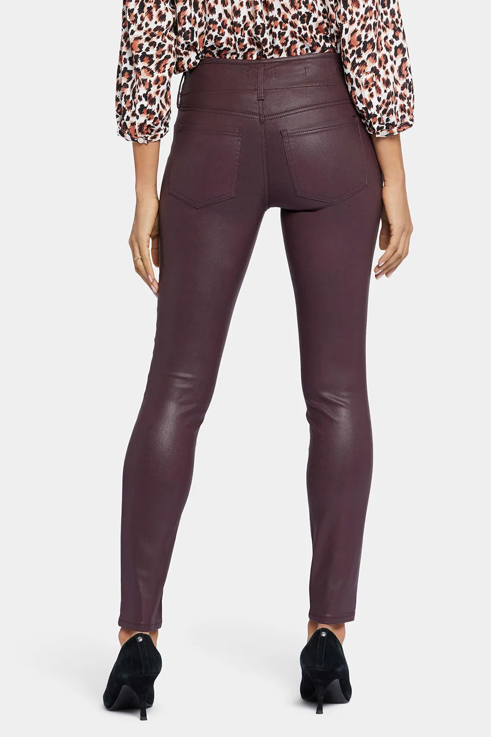 Coated Ami Skinny Jeans - Dark Cherry Coated