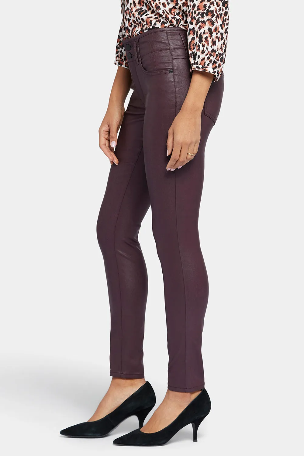 Coated Ami Skinny Jeans - Dark Cherry Coated