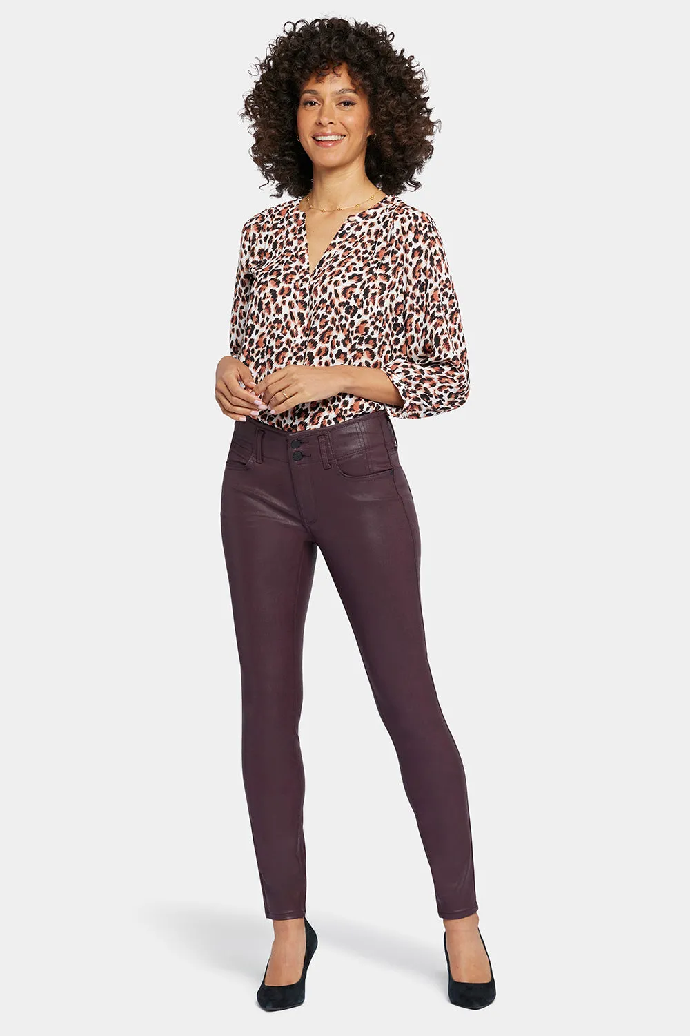 Coated Ami Skinny Jeans - Dark Cherry Coated