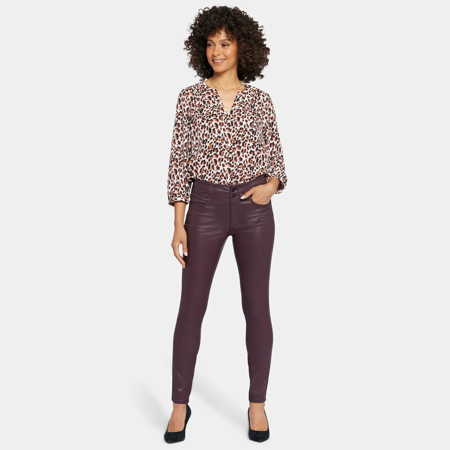 Coated Ami Skinny Jeans - Dark Cherry Coated