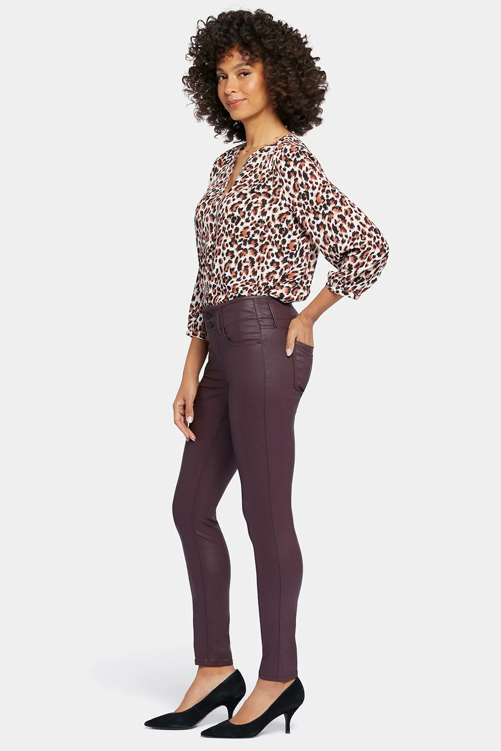 Coated Ami Skinny Jeans - Dark Cherry Coated