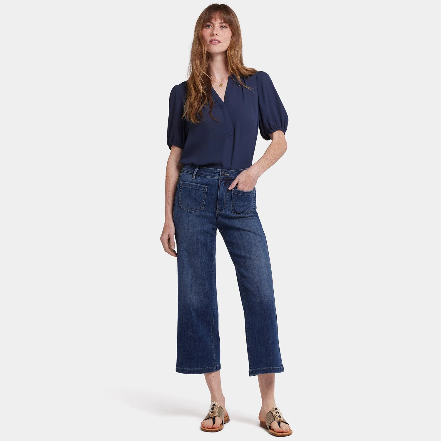 Coco Relaxed Wide Leg Crop Jeans - Rio Rapids