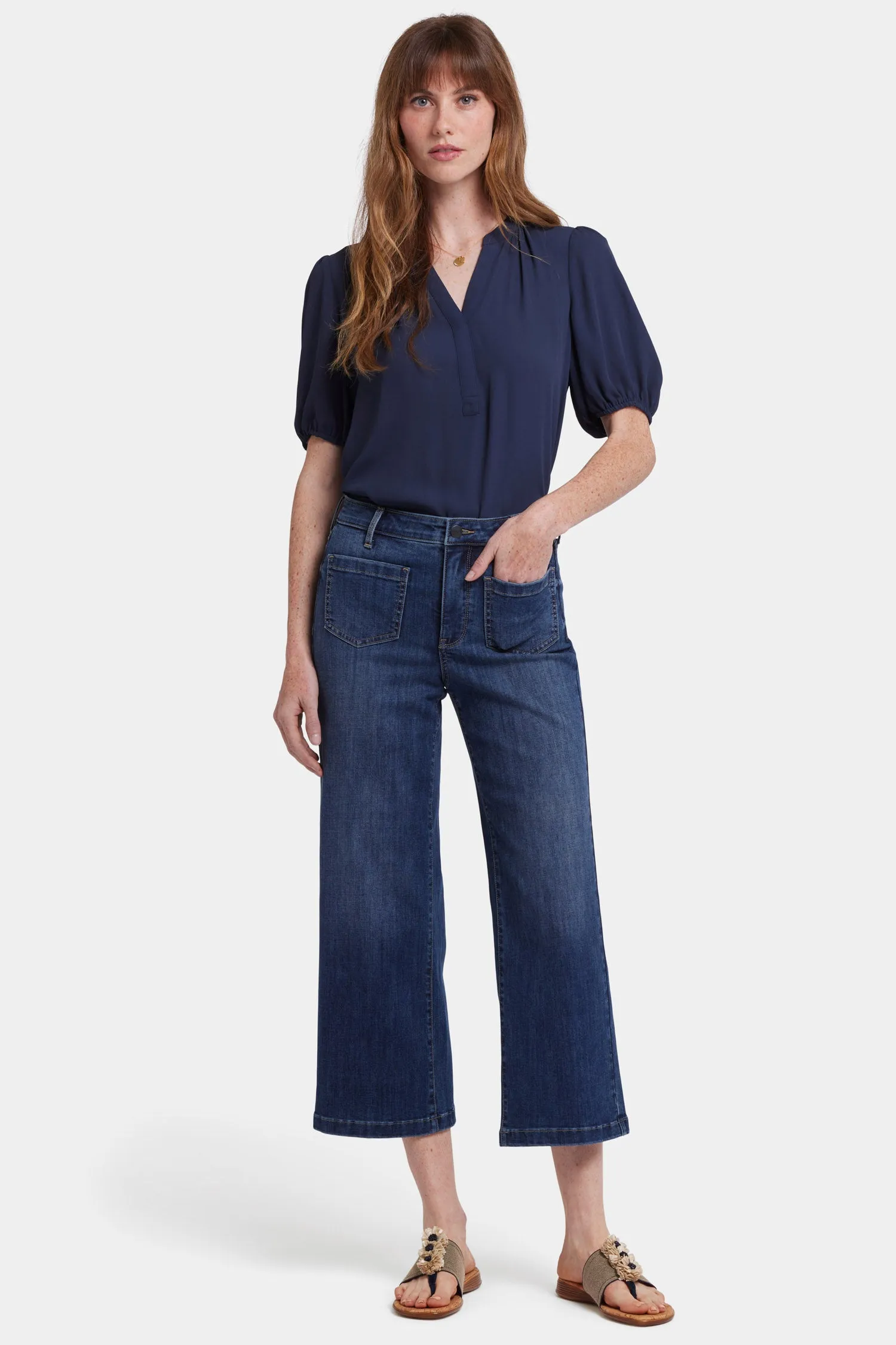 Coco Relaxed Wide Leg Crop Jeans - Rio Rapids